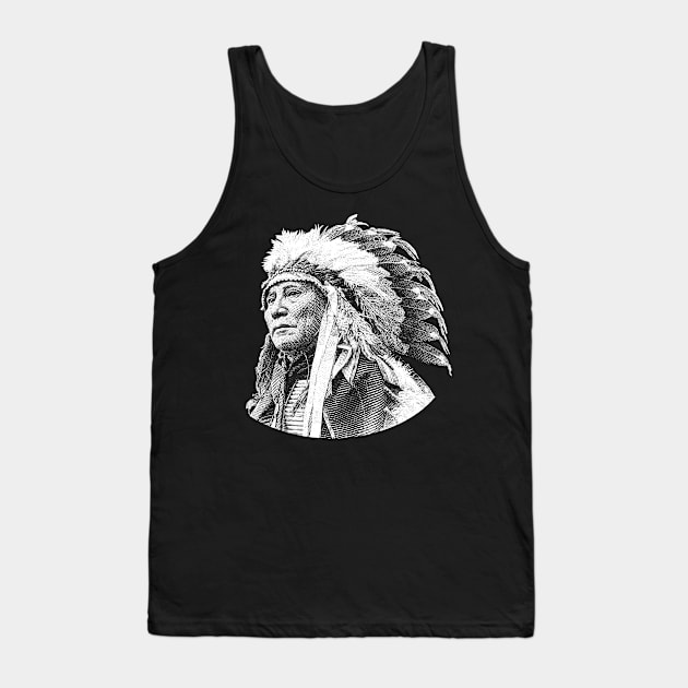 Chief Hollow Horn Bear Graphic Tank Top by warishellstore